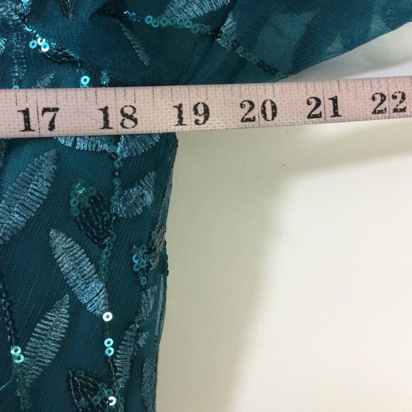 FORMAL 10 L green Mother of bride sequin lace cocktail gala maxi dress NEW b104 - Picture 4 of 7